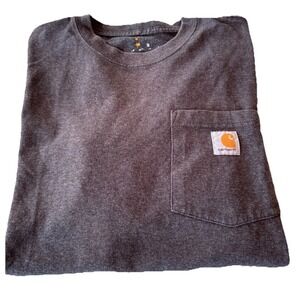 Carhartt Pocket Tee Charcoal Gray Heavyweight Tee Shirt Size Med/Large Workwear